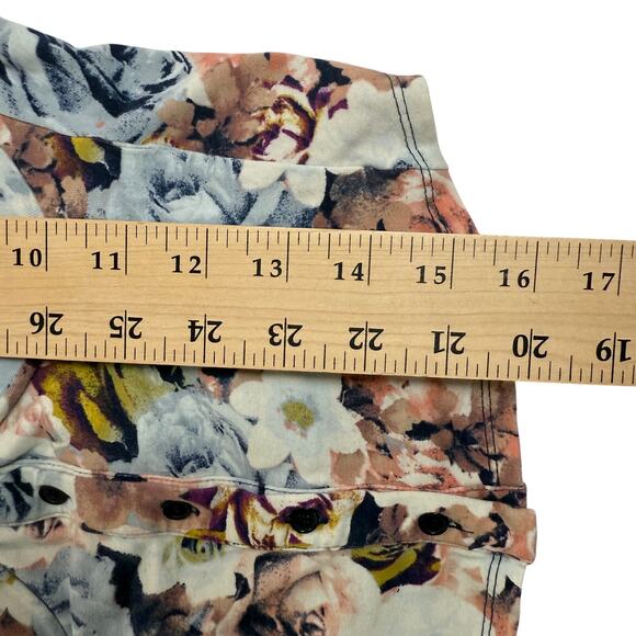 Sparkle & Fade Floral Tank Top Small Collared Button Down Cut Out Padded - Picture 7 of 8